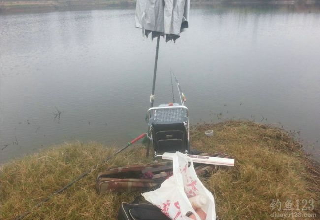 寒风中冬季钓获大鲤鱼