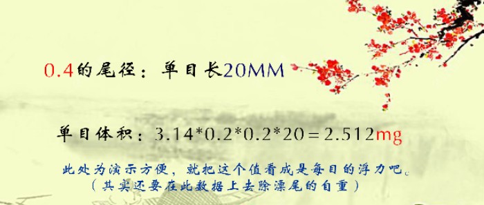 0.4的尾径，2厘米一目的体积